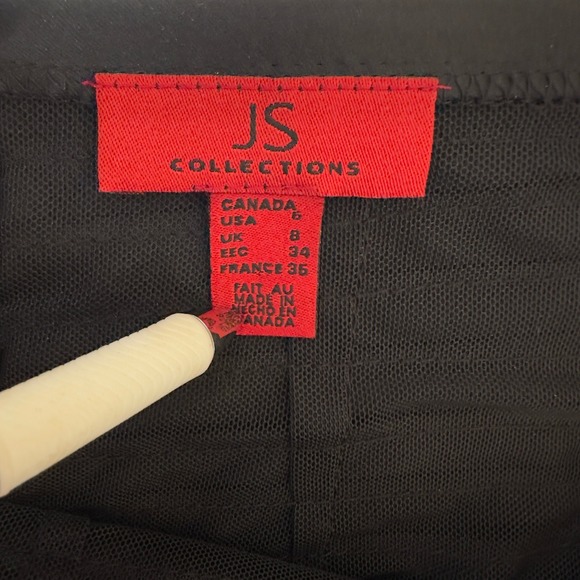 JS Collections Black Textured Banded Skirt Party Special Occasion Elegant 6 - Picture 3 of 6